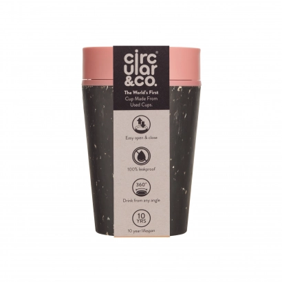 Kubek Circular Cup pojemność 227ml kolor czarno - różowy - zdjęcie 1