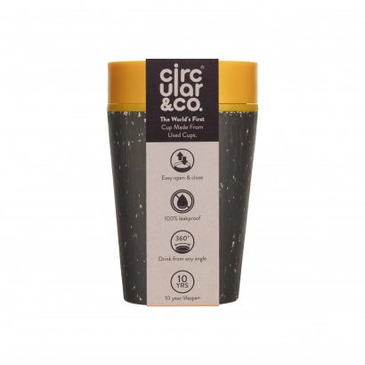Kubek Circular Cup 227 ml kolor czarno - żółty - zdjęcie 1