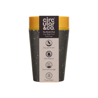 Kubek Circular Cup 227ml czarno - żółty - zdjęcie 2