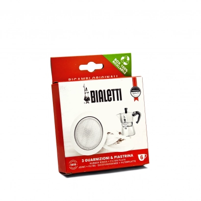Uszczelki + sitko do kawiarek alu. Bialetti pojemność 6 espresso - miniatura 1