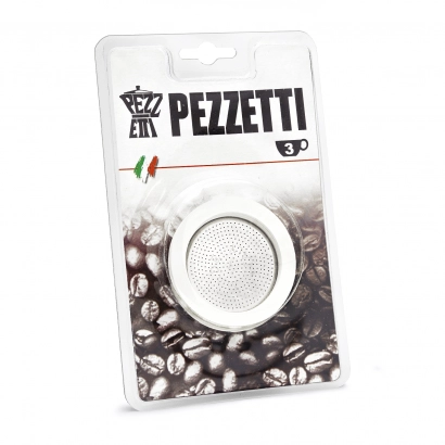 Uszczelki + sitko do kawiarek alu. Pezzetti pojemność 3 espresso - miniatura 1