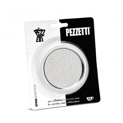 Uszczelki + sitko pasujące do kawiarek stal. Pezzetti, Tognana pojemność 10 espresso - miniatura 1