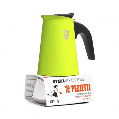Pezzetti Steelexpress kawiarka stalowa na indukcję pojemność 4 tz / 200 ml kolor zielona - zdjęcie 1