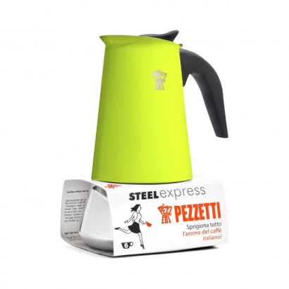 Pezzetti Steelexpress kawiarka stalowa na indukcję pojemność 6 filiżanek espresso kolor zielona - zdjęcie 1
