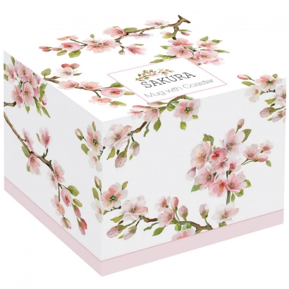 Sakura kubek 350ml z drewnianym spodkiem - zdjęcie 4