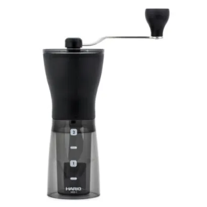 Hario Mini Mill Slim Plus – czarny ręczny młynek do kawy z ceramicznymi żarnami