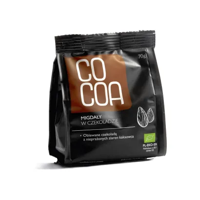 COCOA Migdały w surowej czekoladzie BIO waga 70 g - miniatura 2