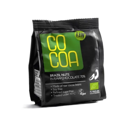 COCOA Orzechy brazylijskie w czekoladzie BIO waga 70 g - miniatura 2