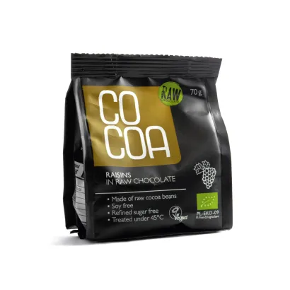 COCOA Rodzynki w surowej czekoladzie BIO 70 g - miniatura 2