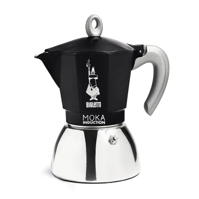 Bialetti New Moka Induction kawiarka stalowa na indukcję 6 tz / 280 ml czarna - miniatura 1