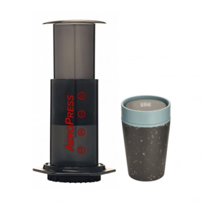 Zestaw Aeropress i kubek Circular rCUP czarno-błękitny pojemność 227 ml - miniatura 1