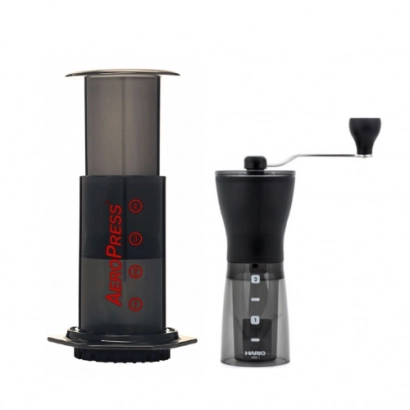 Zestaw Aeropress i młynek Hario Slim Plus - miniatura 1