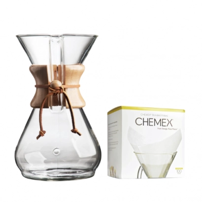Zestaw Chemex Classic Coffeemaker zestaw 6 filiżanek i filtry FS-100 - miniatura 1