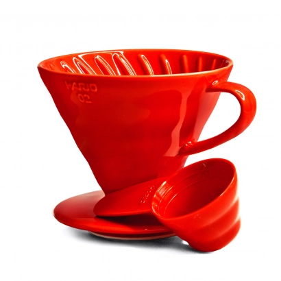 Hario dripper V60 ceramiczny czerwony rozmiar V01 - zdjęcie 1