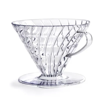 Hario dripper V60 plastikowy przezroczysty V02 - zdjęcie 1