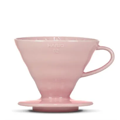 Hario dripper V60 ceramiczny różowy + 40 filtrów V02 - miniatura 1