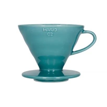 Hario dripper V60 ceramiczny turkusowy + 40 filtrów V02 - miniatura 1