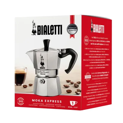 Bialetti Moka Express kawiarka aluminiowa na gaz pojemność 1 tz / 60 ml kolor srebrny - zdjęcie 2