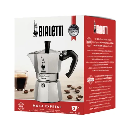 Bialetti Moka Express kawiarka aluminiowa na gaz 3 tz / 130 ml srebrny - zdjęcie 2