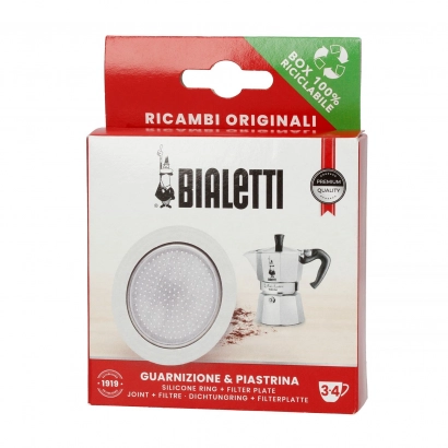 Uszczelka + sitko do kawiarek Bialetti Moka Induction i Moka Express pojemność 3/4 espresso - miniatura 1