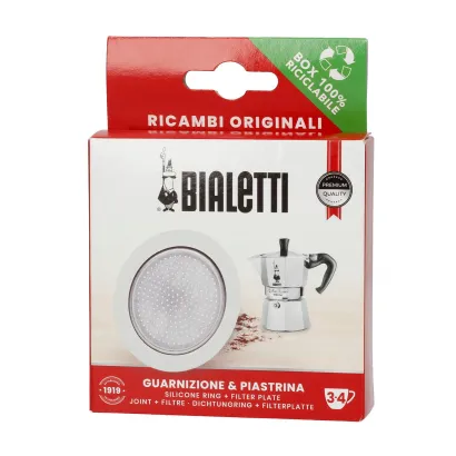 Uszczelka i sitko do kawiarek aluminiowych Bialetti Moka 3/4 tz - miniatura 1