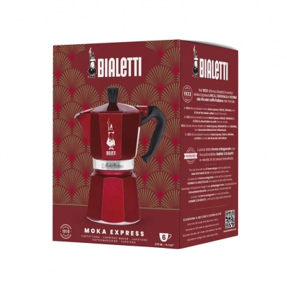Bialetti Moka Express Deco Glamour pojemność 6 espresso kolor czerwona - miniatura 2