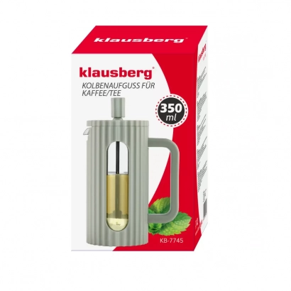 Klausberg French press zaparzacz do kawy i herbaty pojemność 350ml kolor oliwkowy - miniatura 2