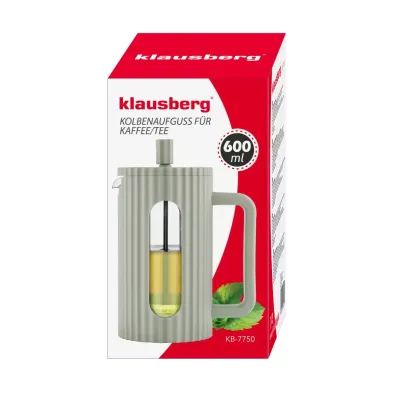 Klausberg French press zaparzacz do kawy i herbaty 600 ml oliwkowy - miniatura 2