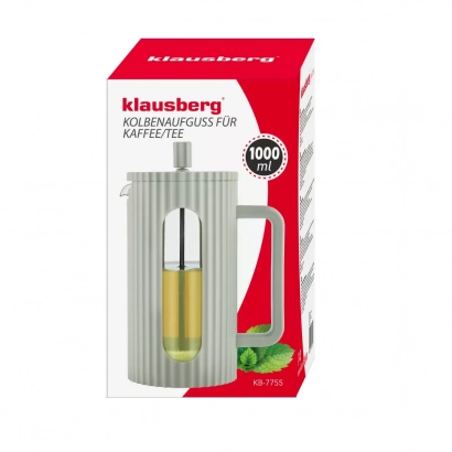Klausberg French press zaparzacz do kawy i herbaty pojemność 1l kolor oliwkowy - miniatura 2