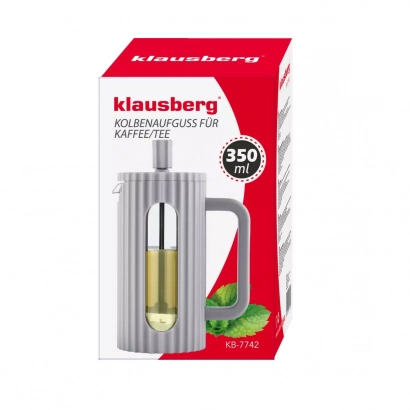 Klausberg French press zaparzacz do kawy i herbaty pojemność 350ml kolor szary - miniatura 2
