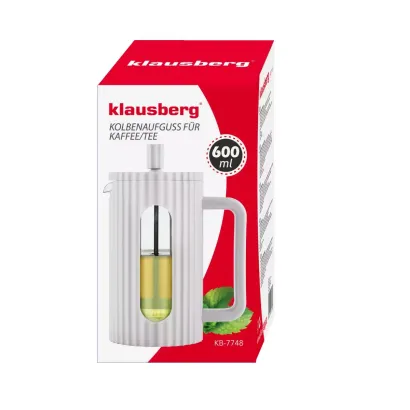 Klausberg French press zaparzacz do kawy i herbaty pojemność 600 ml kolor kremowy - miniatura 2