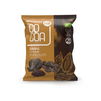 COCOA Rodzynki w surowej czekoladzie BIO 70 g - miniatura 1