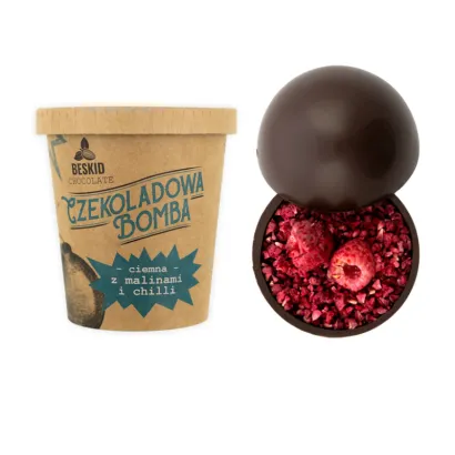 Beskid Chocolate Czekoladowa Bomba ciemna z malinami i chili 45 g - miniatura 2