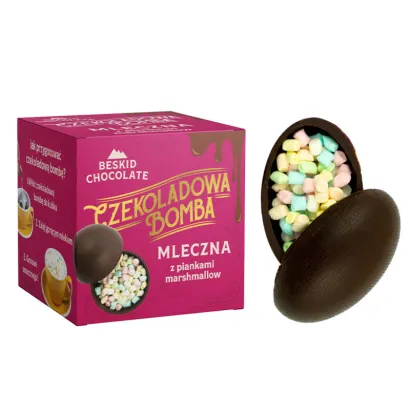 Beskid Chocolate Czekoladowa Bomba Jajo mleczna z piankami marshmallow waga 45 g - miniatura 1