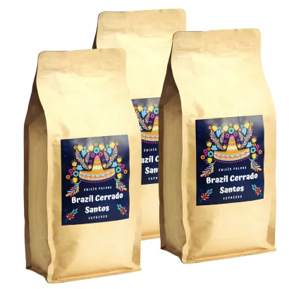 Brazil Cerrado Santos kawa ziarnista waga 3 kg zestaw 3 x 1 kg - miniatura 1