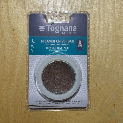 OUTLET Uszczelki i sitko do kawiarek aluminiowych Tognana rozmiar 9 tz - miniatura 1
