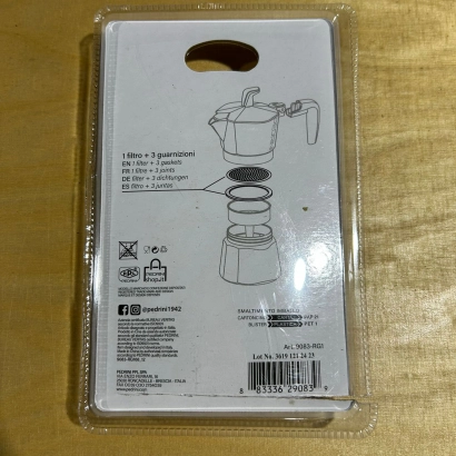OUTLET Uszczelki i sitko do kawiarek aluminiowych Pedrini rozmiar 3 tz - miniatura 2