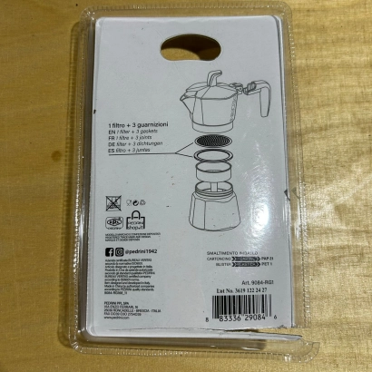 OUTLET Uszczelki i sitko do kawiarek aluminiowych Pedrini rozmiar 6 tz - miniatura 2
