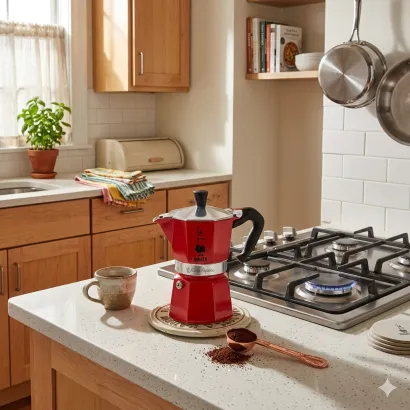 Bialetti Moka Express Color kawiarka aluminiowa na gaz pojemność 3 tz / 130 ml kolor czerwona - miniatura 2