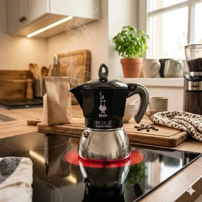 Bialetti New Moka Induction kawiarka stalowa na indukcję 2 tz / 100 ml czarna - miniatura 2