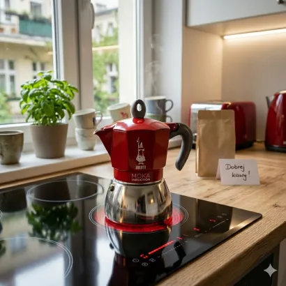 Bialetti New Moka Induction kawiarka stalowa na indukcję pojemność 2 tz / 100 ml kolor czerwona - miniatura 2