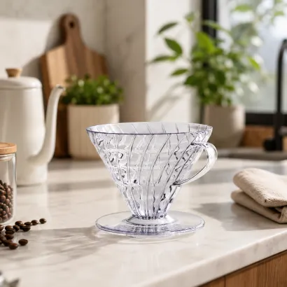 Hario dripper V60 plastikowy przezroczysty V02 - miniatura 2