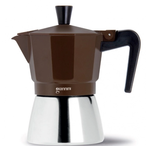 Giannini Nina kawiarka aluminiowa na indukcję pojemność 3 tz / 150 ml kolor srebrno-brązowa