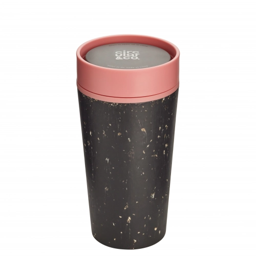 Kubek Circular Cup pojemność 340ml kolor czarno - różowy