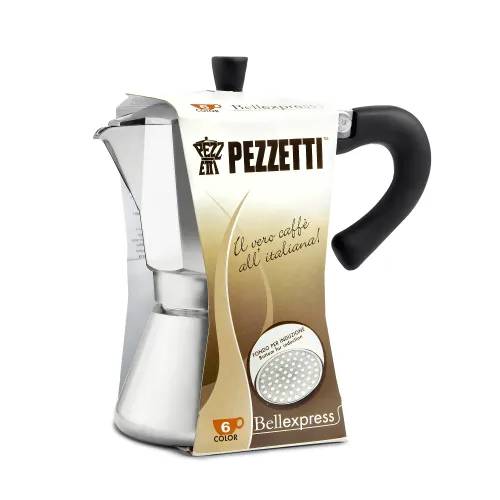 Pezzetti Bellexpress kawiarka aluminiowa na indukcję pojemność 6 tz / 300 ml kolor stalowa