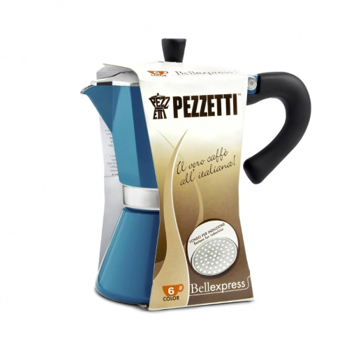Pezzetti Bellexpress kawiarka aluminiowa na indukcję pojemność 6 tz / 300 ml kolor morska