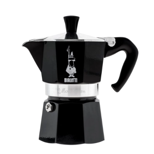 Bialetti Moka Express Color kawiarka aluminiowa na gaz pojemność 3 tz / 150 ml kolor czarna