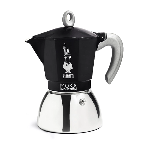 Bialetti New Moka Induction kawiarka stalowa na indukcję pojemność 6 tz / 280 ml kolor czarna