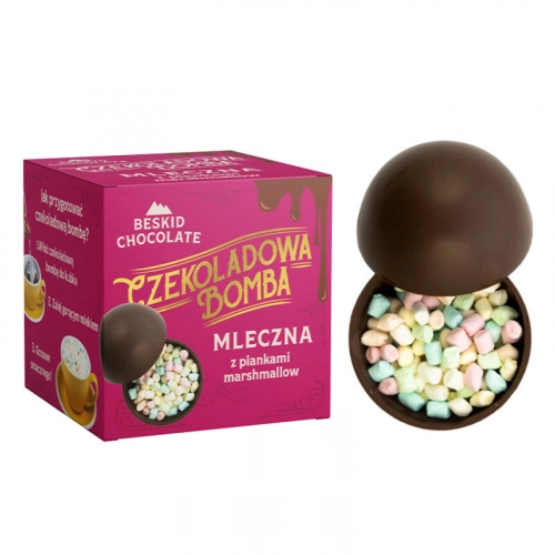 Beskid Chocolate Czekoladowa Bomba mleczna z piankami marshmallow waga 45g
