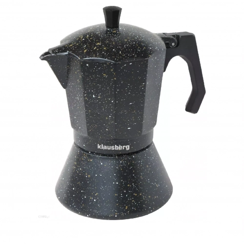 Klausberg Kawiarka aluminiowa na indukcję pojemność 12 tz / 600 ml kolor czarny marmurek